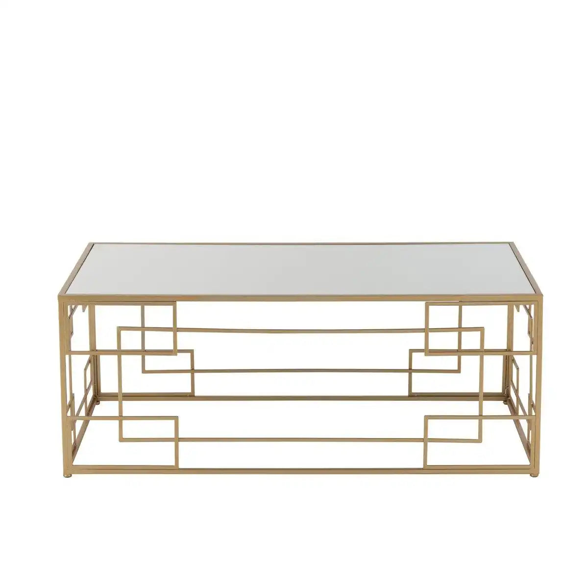 J-Line Couchtisch Lines – Metall/Glas – Gold - HomeDesign Knaus