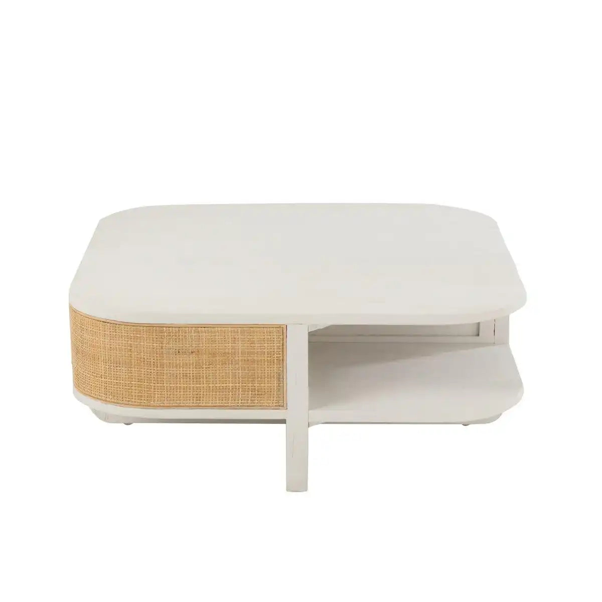J-Line Couchtisch Molly Exotisches Holz/Rattan Weiß - HomeDesign Knaus