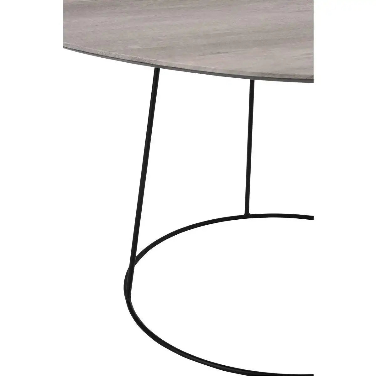 J-Line Couchtisch Oval Deformed – Eisen – Natur/Schwarz – klein - HomeDesign Knaus