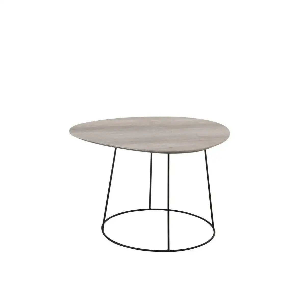 J-Line Couchtisch Oval Deformed – Eisen – Natur/Schwarz – klein - HomeDesign Knaus