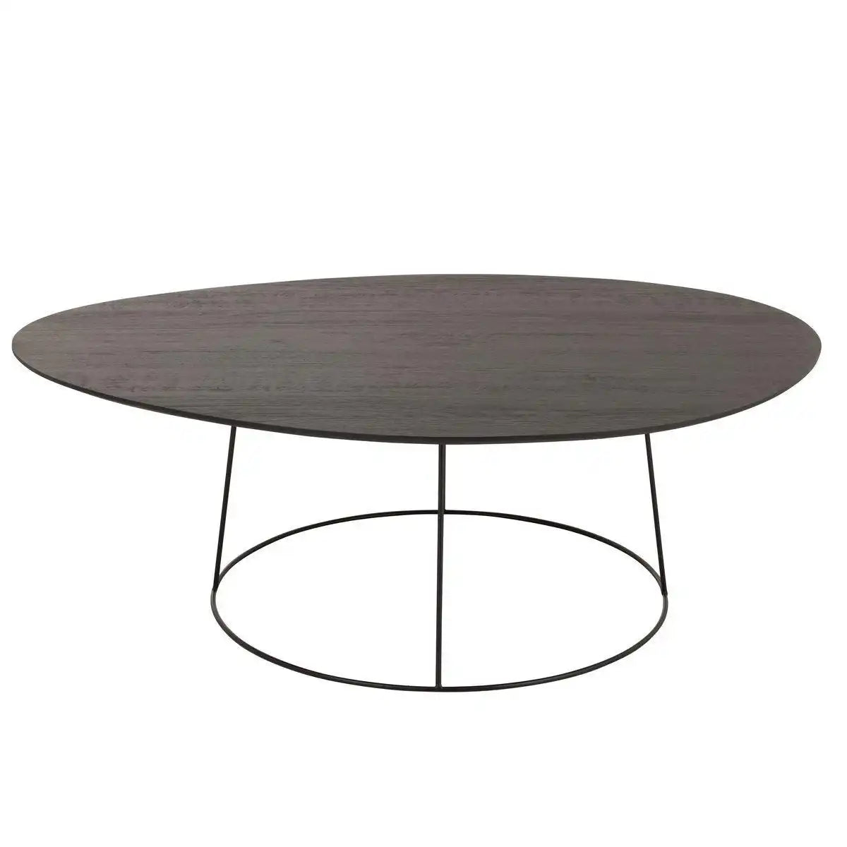 J-Line Couchtisch Oval – Holz/Metall – Dunkelbraun - HomeDesign Knaus
