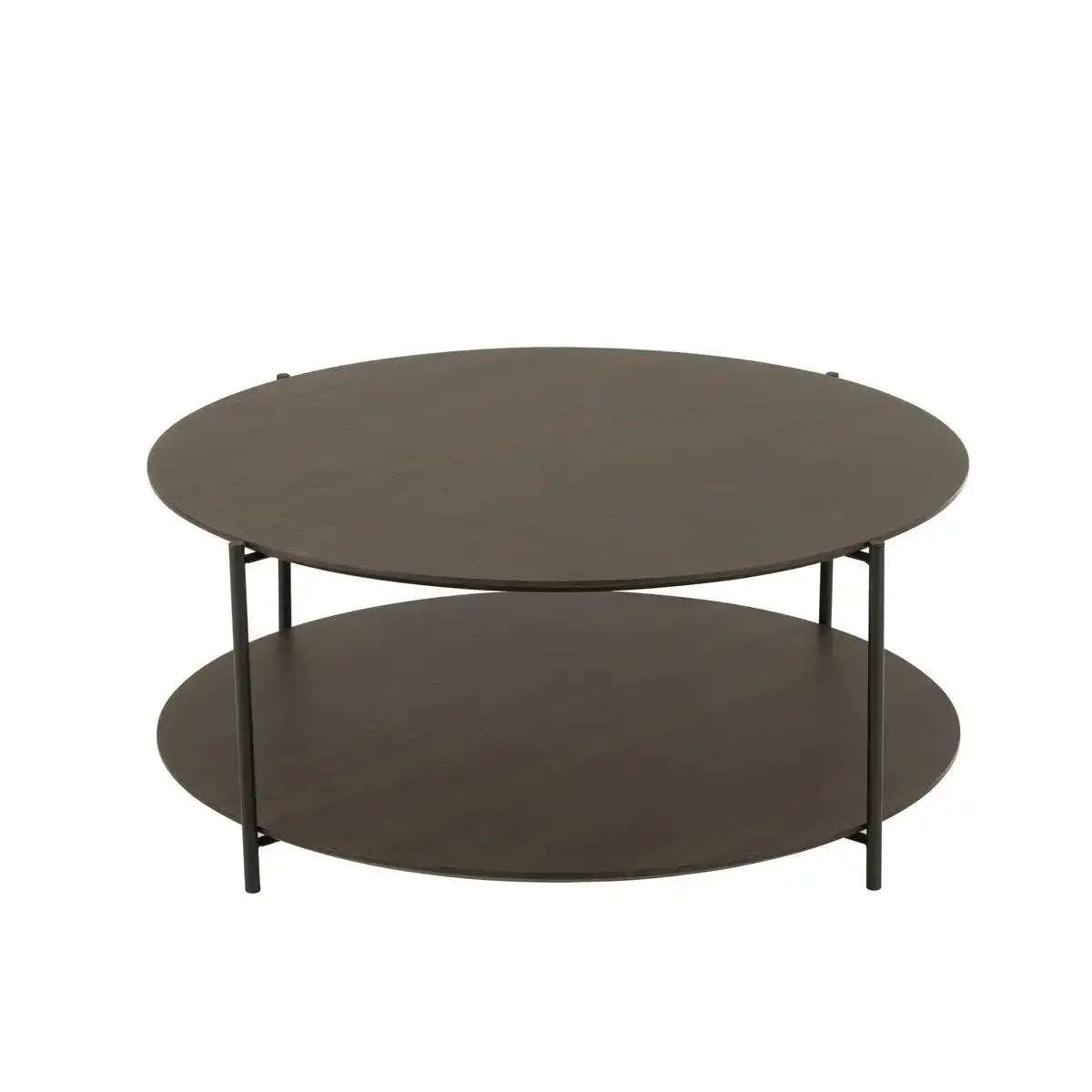 J-Line Couchtisch, rund, MDF/Metall, dunkelbraun, klein - HomeDesign Knaus