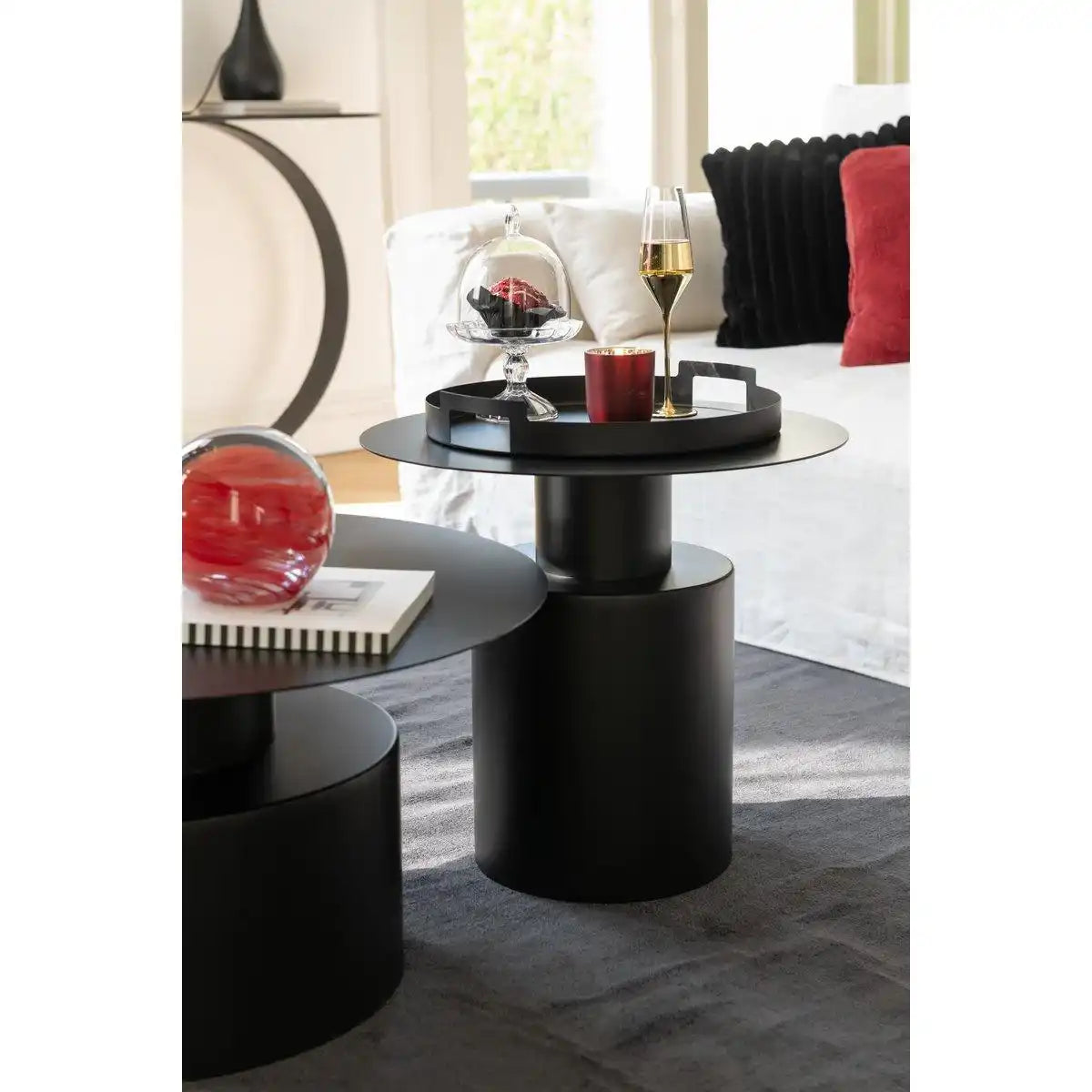 J-Line Couchtisch Rund Metall Schwarz - HomeDesign Knaus