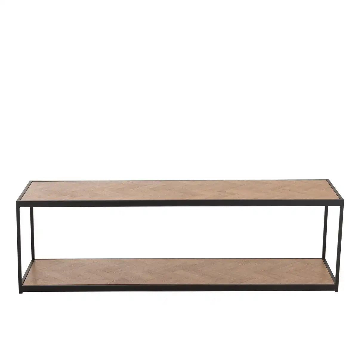 J-Line Couchtisch Zigzag Rechteck - Holz/Metall - Natur/Schwarz - HomeDesign Knaus
