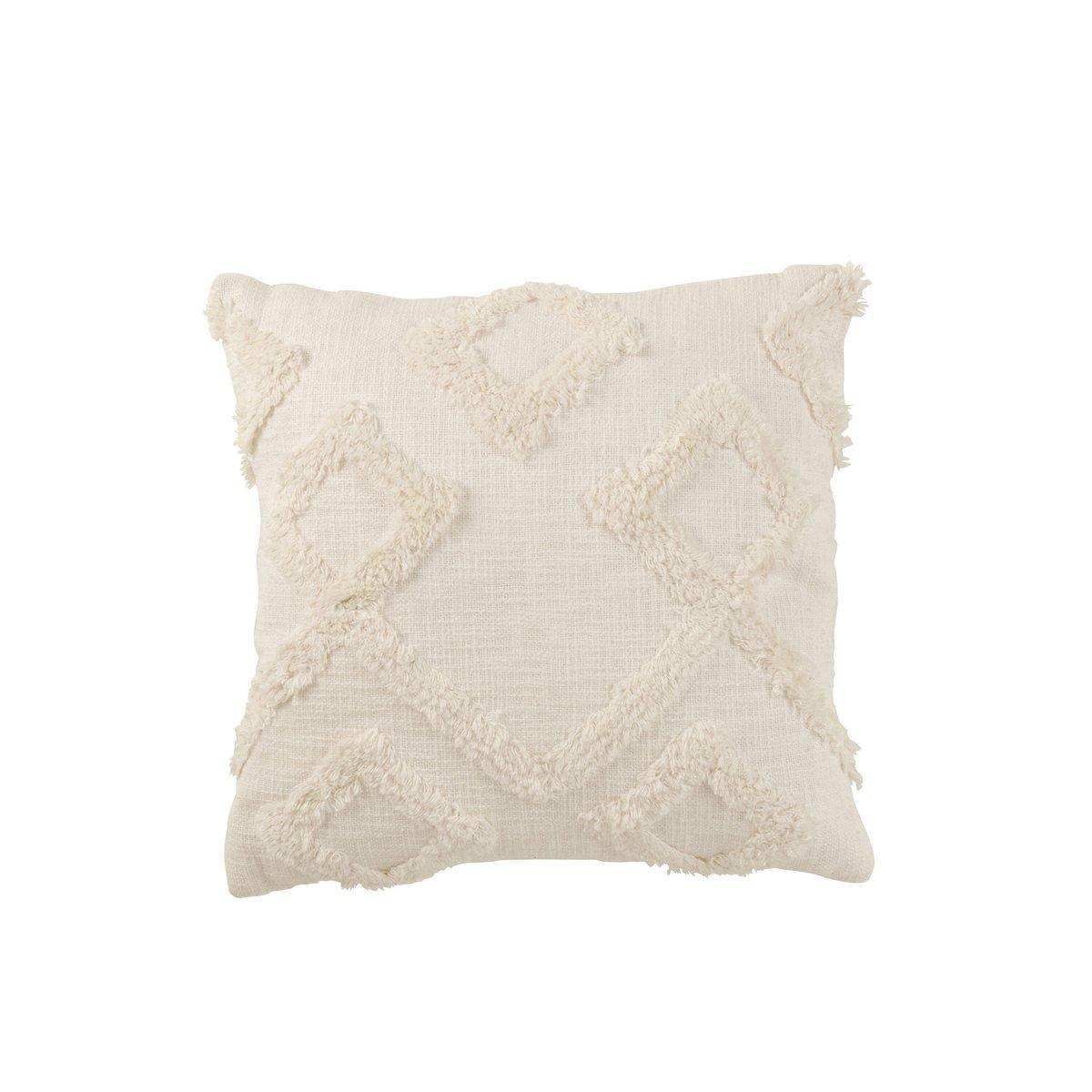 J-Line Cushion Tufting – Baumwolle – Weiß - HomeDesign Knaus