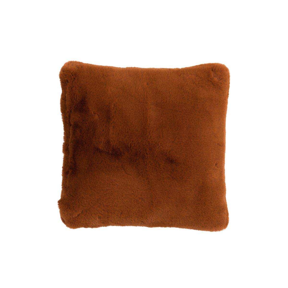 J-Line Cutie Dekokissen – Polyester – 45x45 cm – Braun/Orange - HomeDesign Knaus