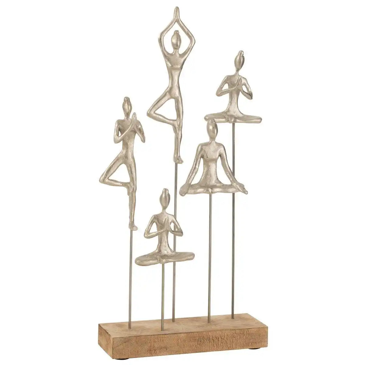 J-Line Damen Yoga Holz Metall Natur/Silber - HomeDesign Knaus