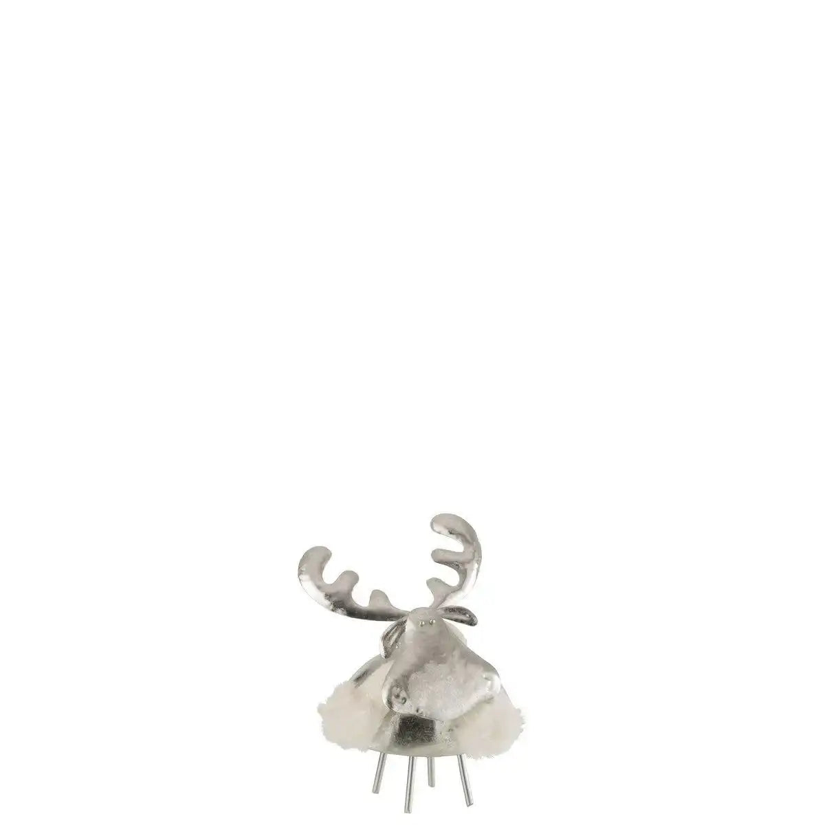 J-Line Deer Metall/Textil Silber/Weiß Small - HomeDesign Knaus