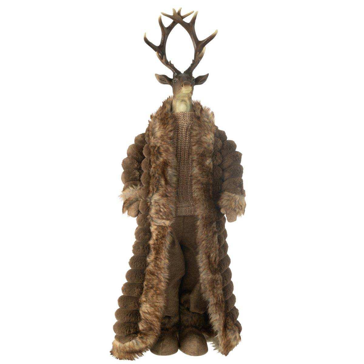 J-Line Deer Standing Jacket Harz/Textil Braun Large - HomeDesign Knaus