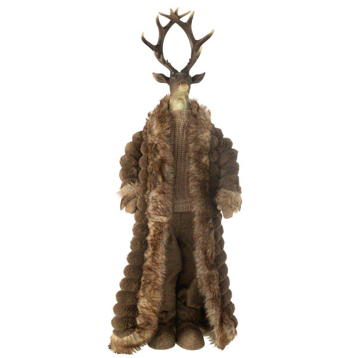 J-Line Deer Standing Jacket Harz/Textil Braun Large - HomeDesign Knaus