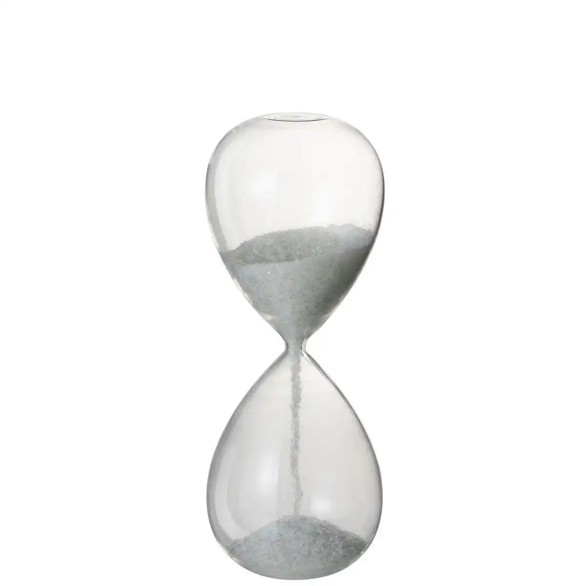 J-Line Deko-Sanduhr Pearls – Glas – Weiß – groß - HomeDesign Knaus