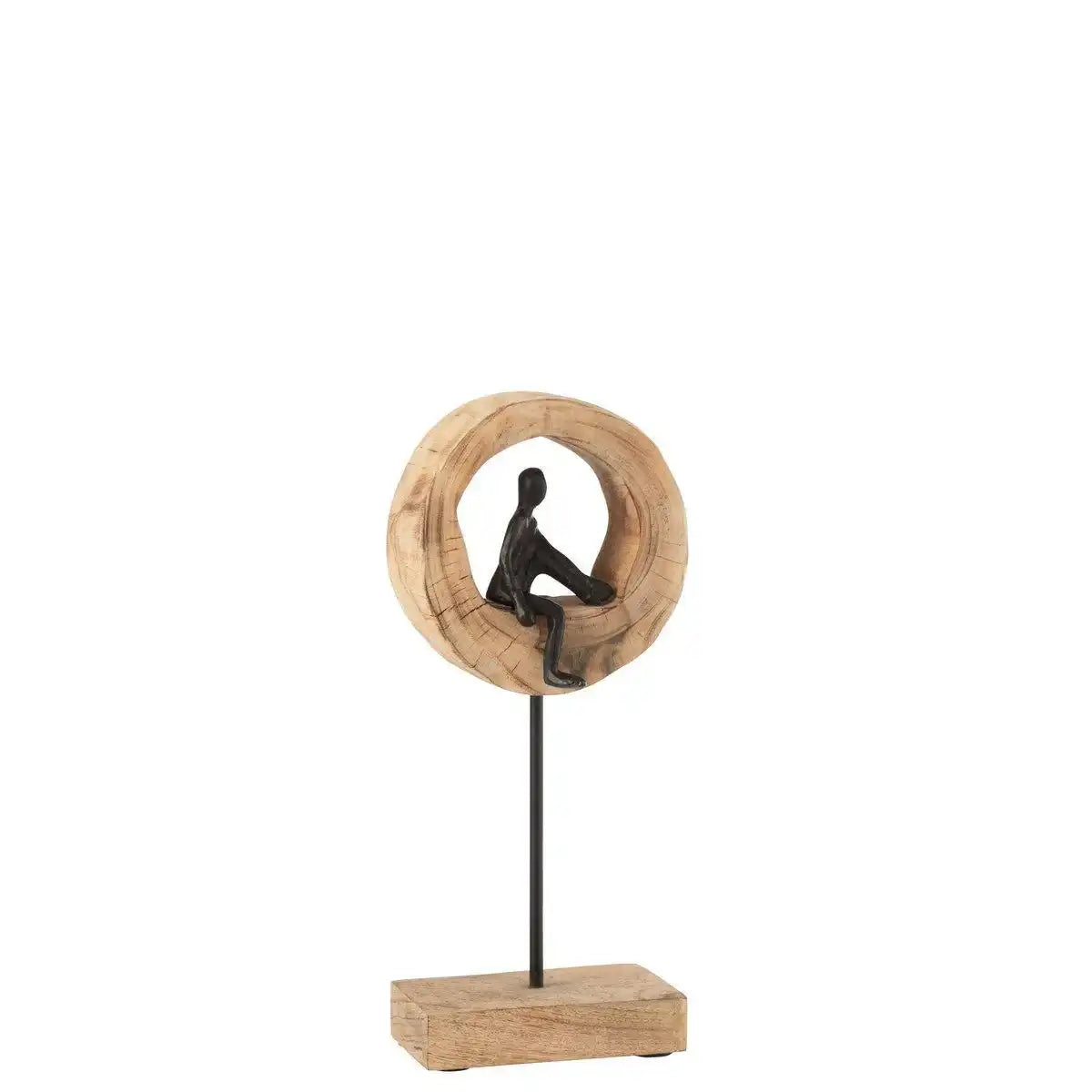 J-Line Dekofigur Denk - Holz/Aluminium - Schwarz - HomeDesign Knaus