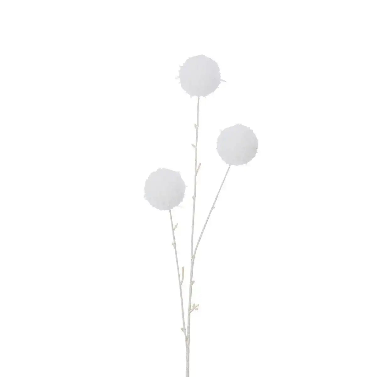 J-Line Dekoration Branch 3 Pompoms Snow – Kunststoff – Weiß – - HomeDesign Knaus