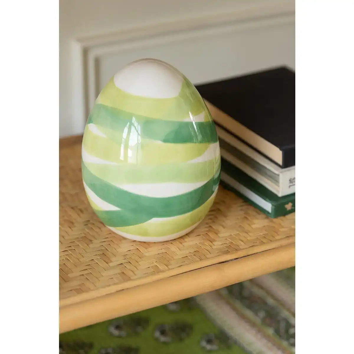 J-Line Dekoration Egg Lines Dolomite - Keramik - Grün - klein - HomeDesign Knaus