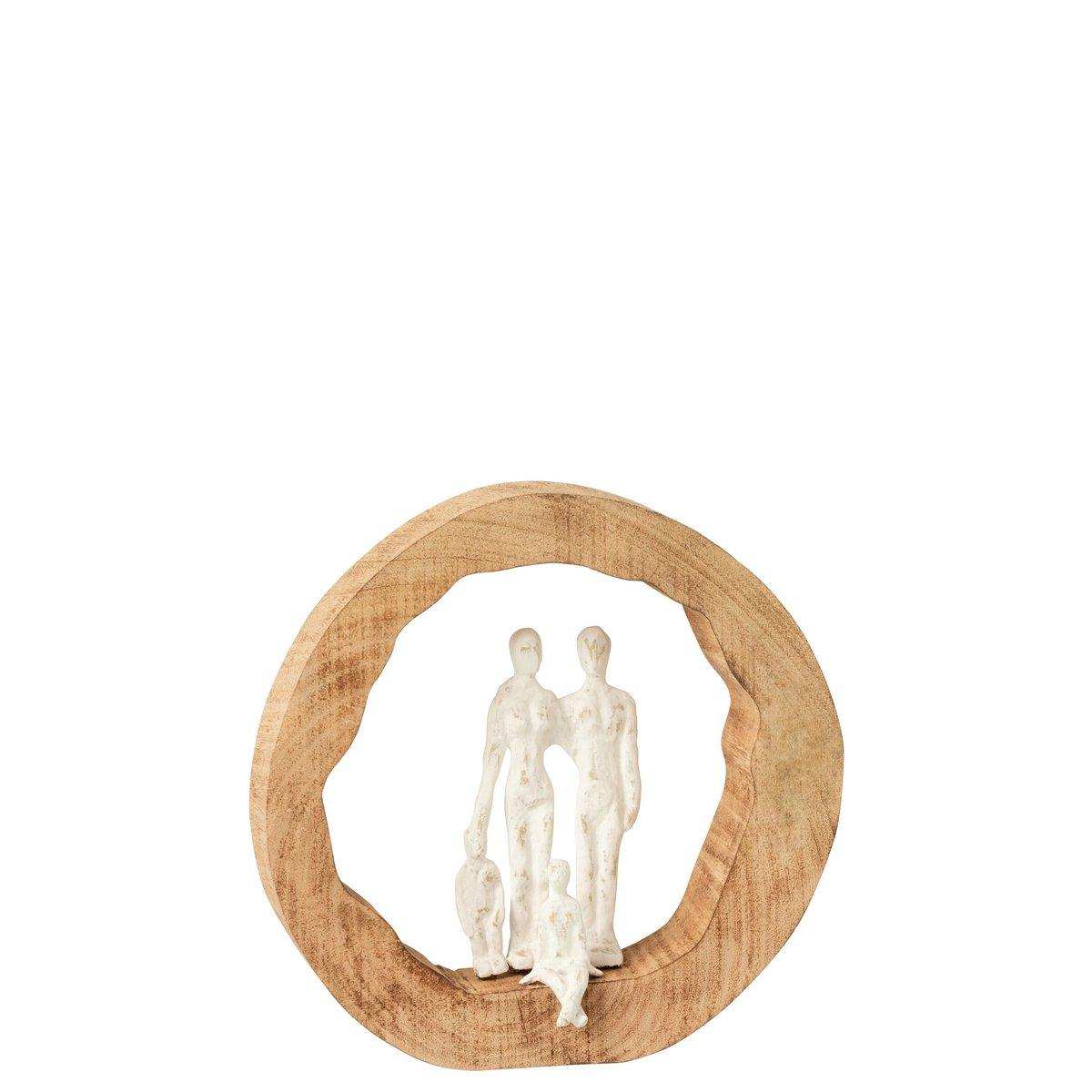 J-Line Dekoration Figurenfamilie - Holz/Aluminium - Natur/Silber - HomeDesign Knaus