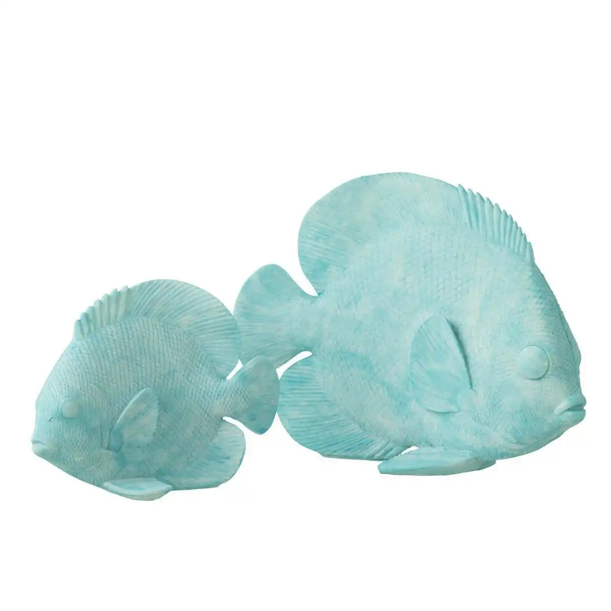 J-Line Dekoration Fisch flach – Polyresin – Azurblau – groß - HomeDesign Knaus