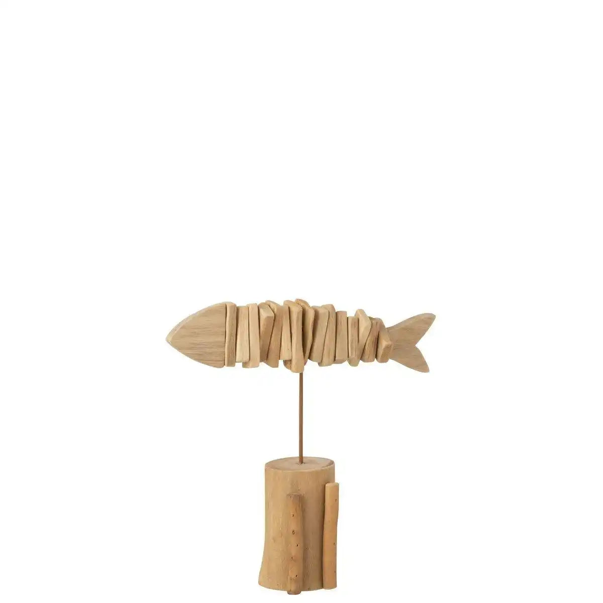 J-Line Dekoration Fischskelett zu Fuß – Holz – Natur – groß - HomeDesign Knaus