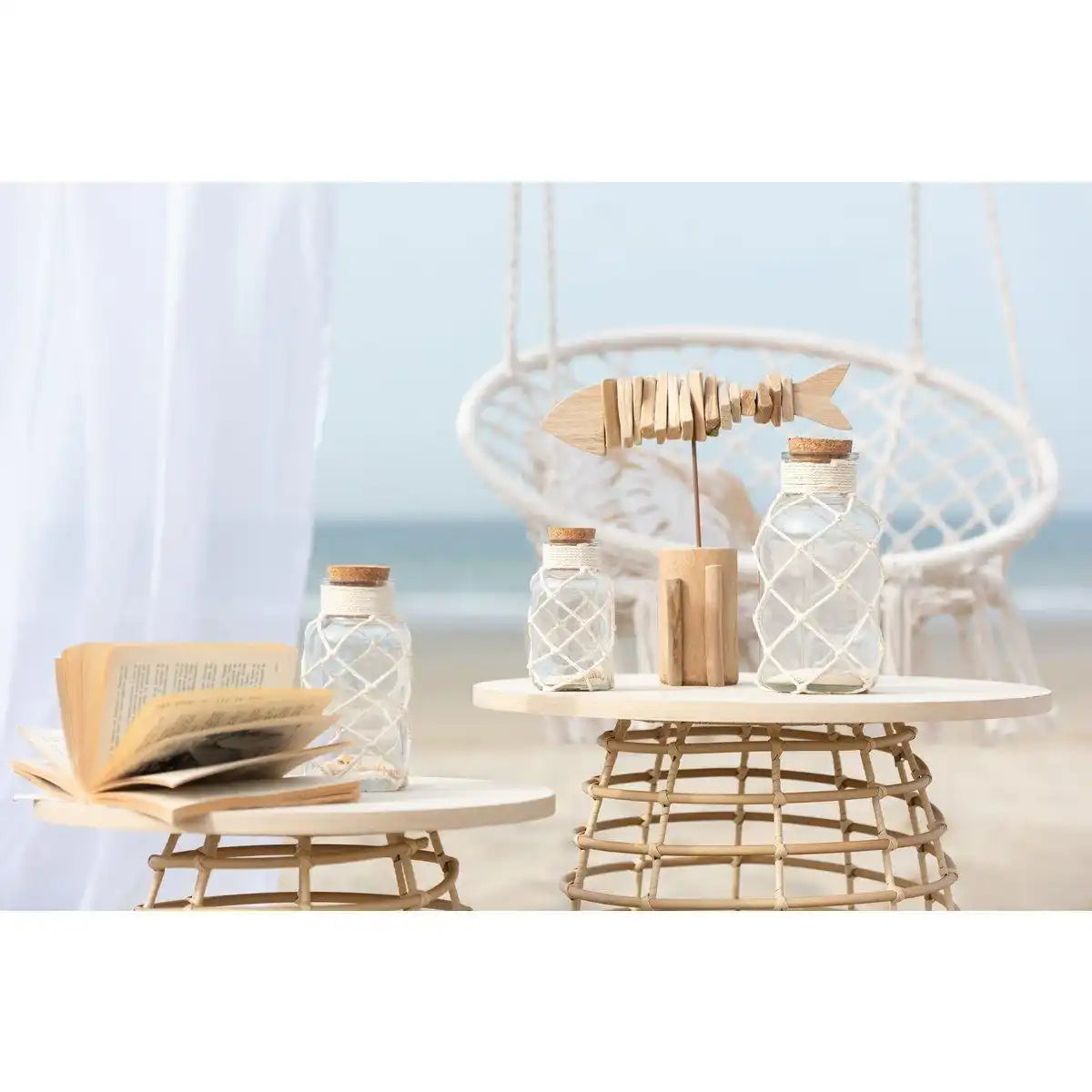 J-Line Dekoration Fischskelett zu Fuß – Holz – Natur – groß - HomeDesign Knaus