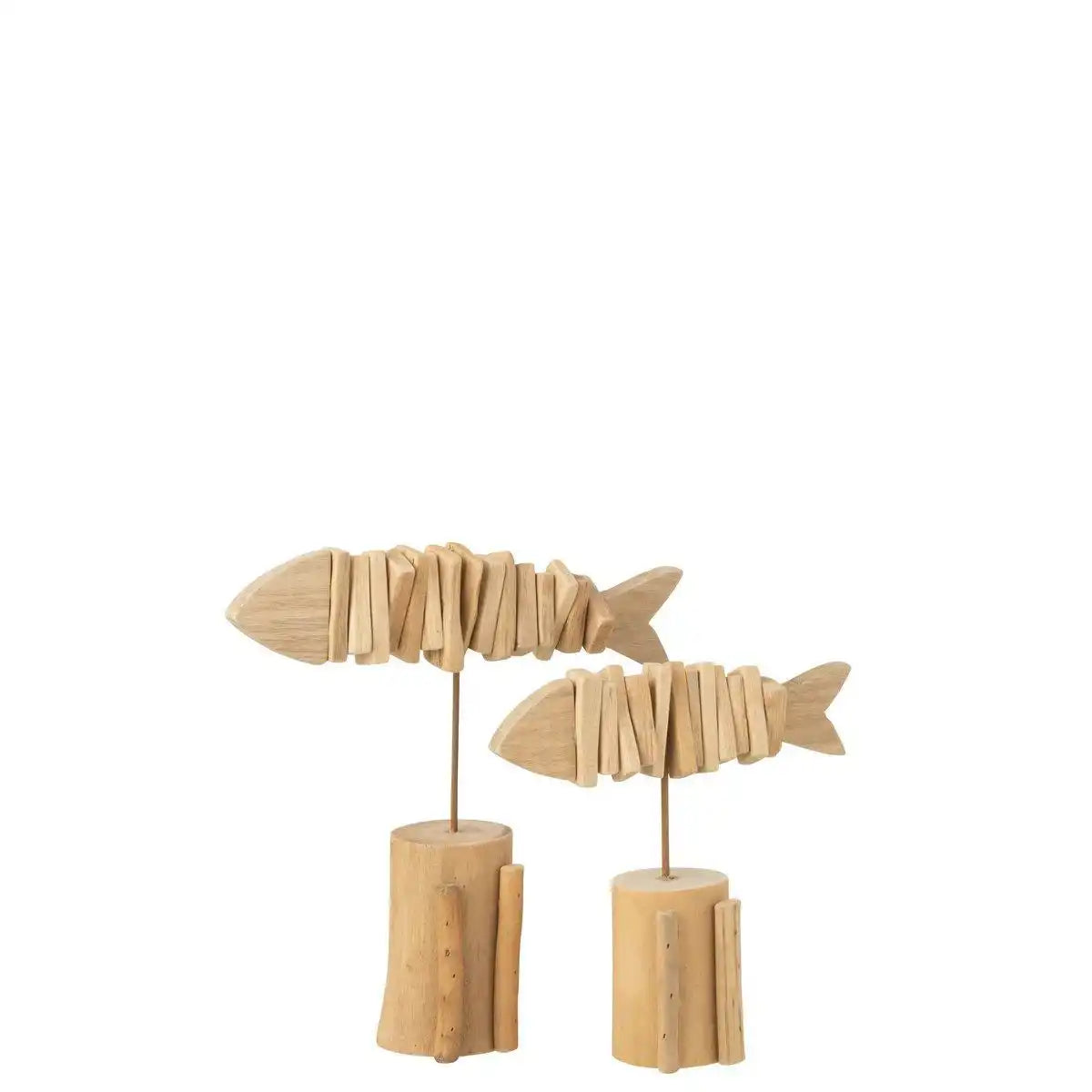 J-Line Dekoration Fischskelett zu Fuß – Holz – Natur – groß - HomeDesign Knaus