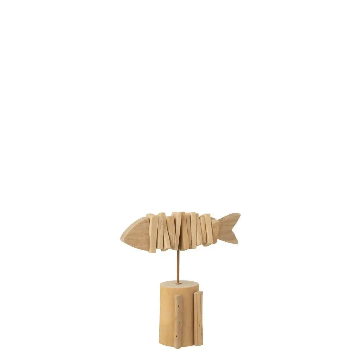 J-Line Dekoration Fischskelett zu Fuß – Holz – Natur – klein - HomeDesign Knaus