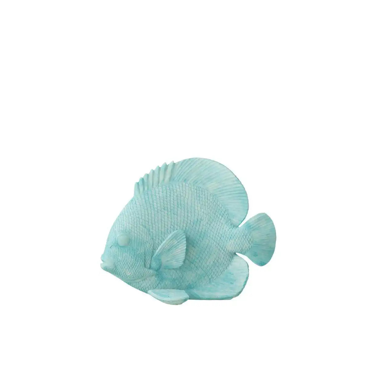 J-Line Dekoration Fish Flat - Polyresin - Azurblau - klein - HomeDesign Knaus