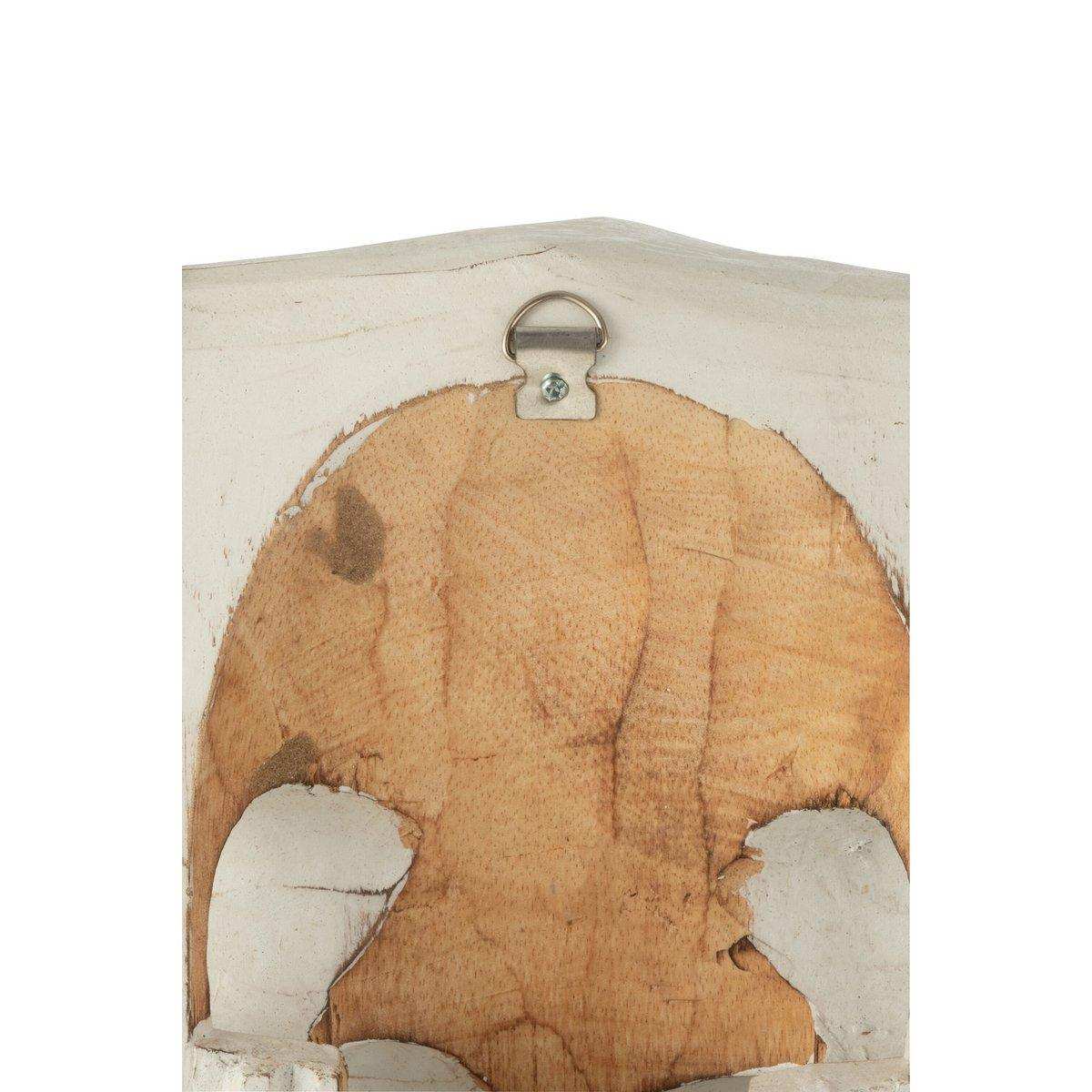 J-Line Dekoration Schedel Koe – Holz – Weiß - HomeDesign Knaus