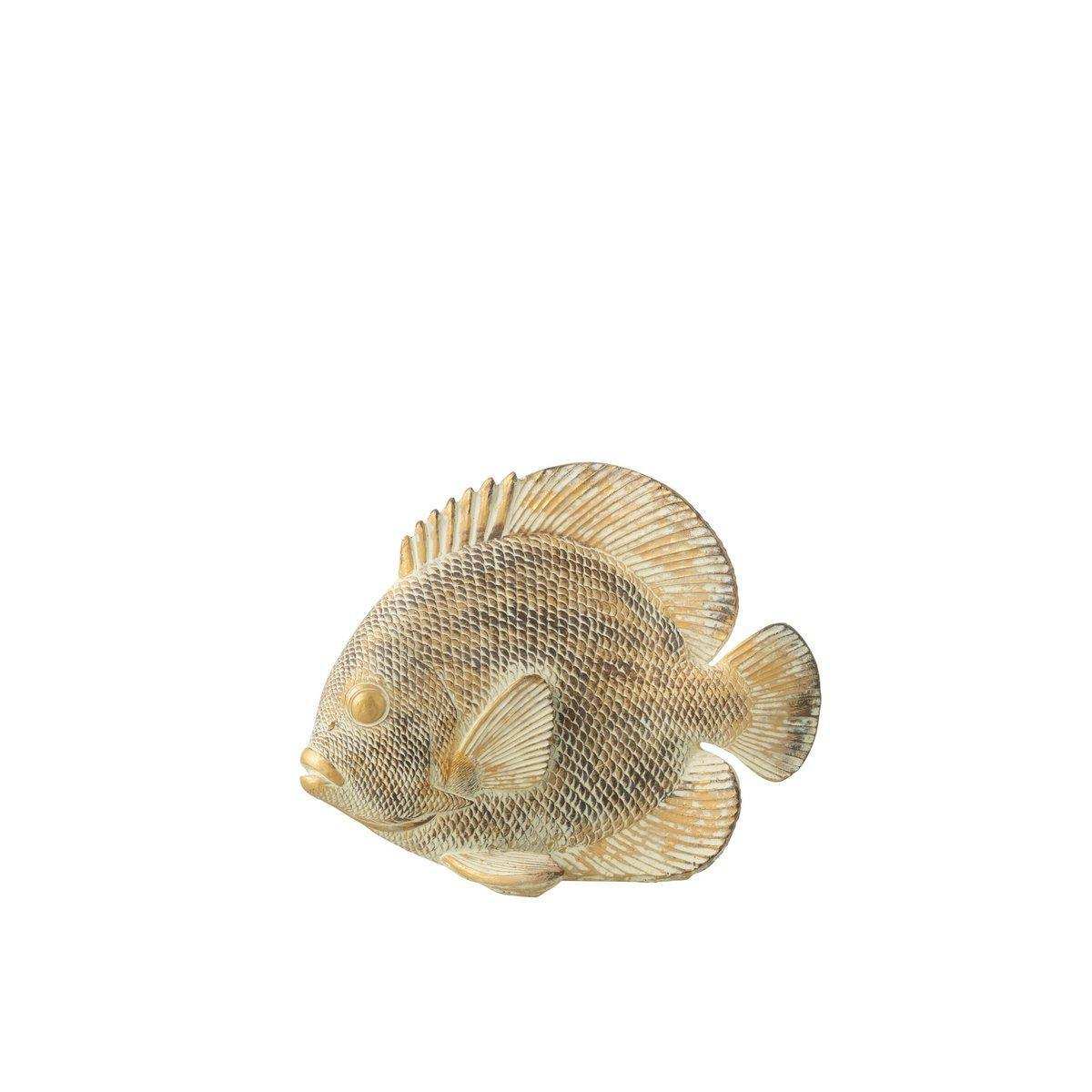 J-Line Dekoration Vis Plat - Polyresin - Braun/Gold - klein - HomeDesign Knaus