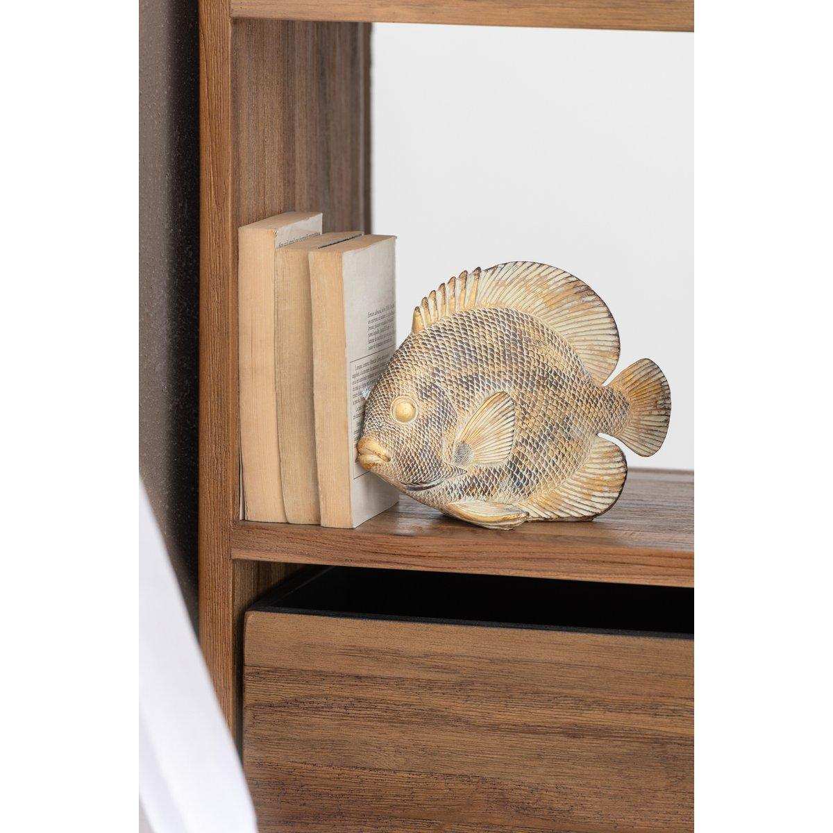 J-Line Dekoration Vis Plat - Polyresin - Braun/Gold - klein - HomeDesign Knaus