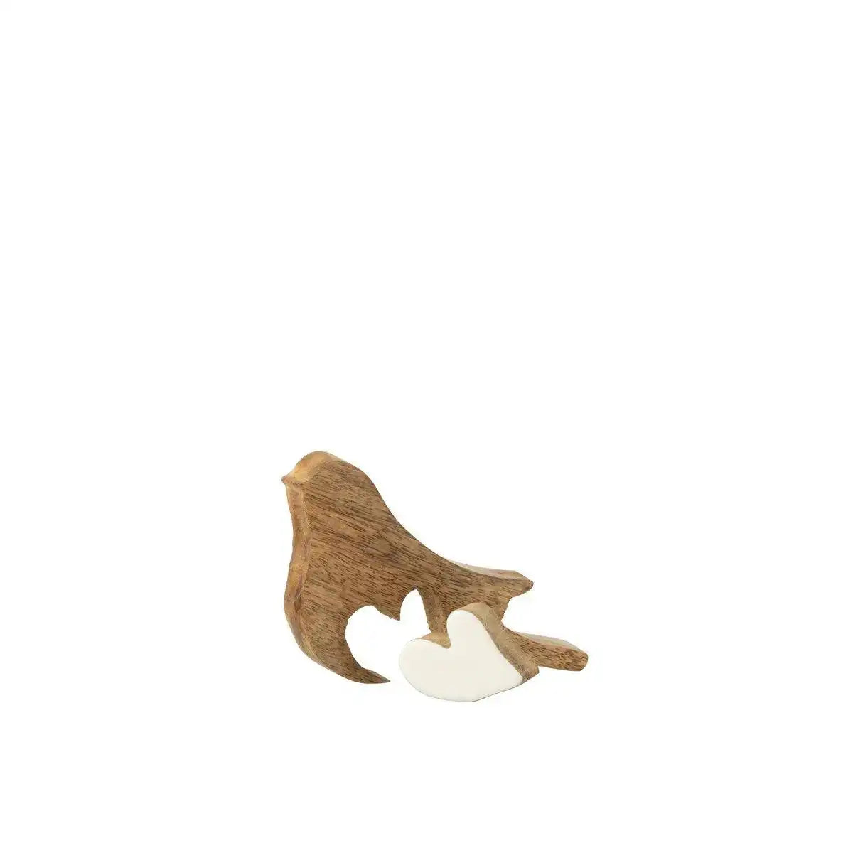 J-Line Dekoration Vogel Hart – Holz – Weiß/Natur – klein - HomeDesign Knaus
