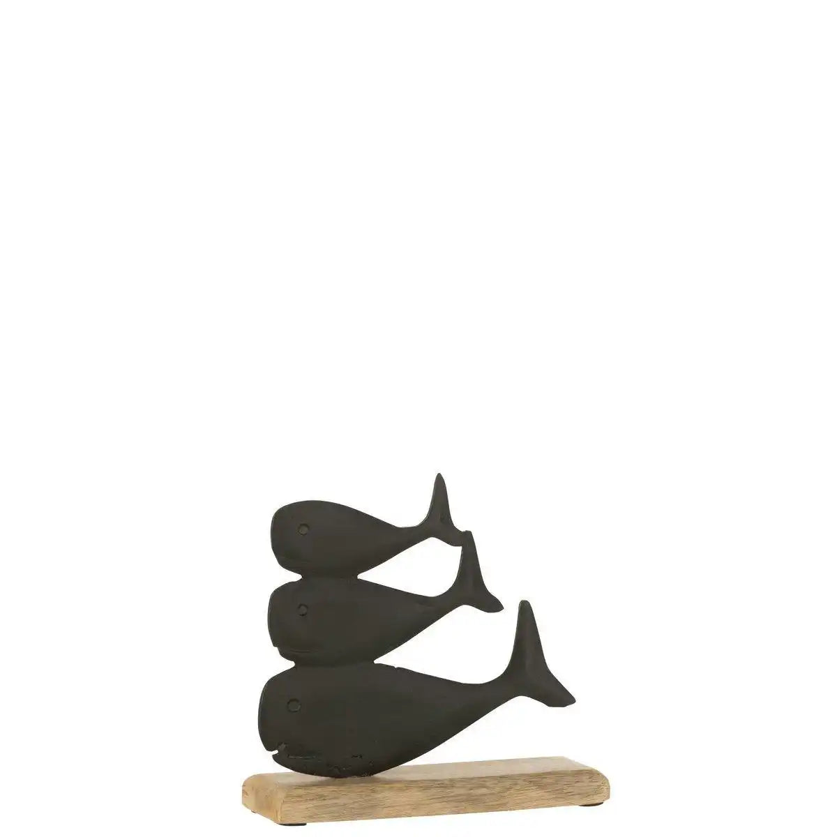 J-Line Dekoration Whale On Foot – Aluminium – Schwarz – klein - HomeDesign Knaus