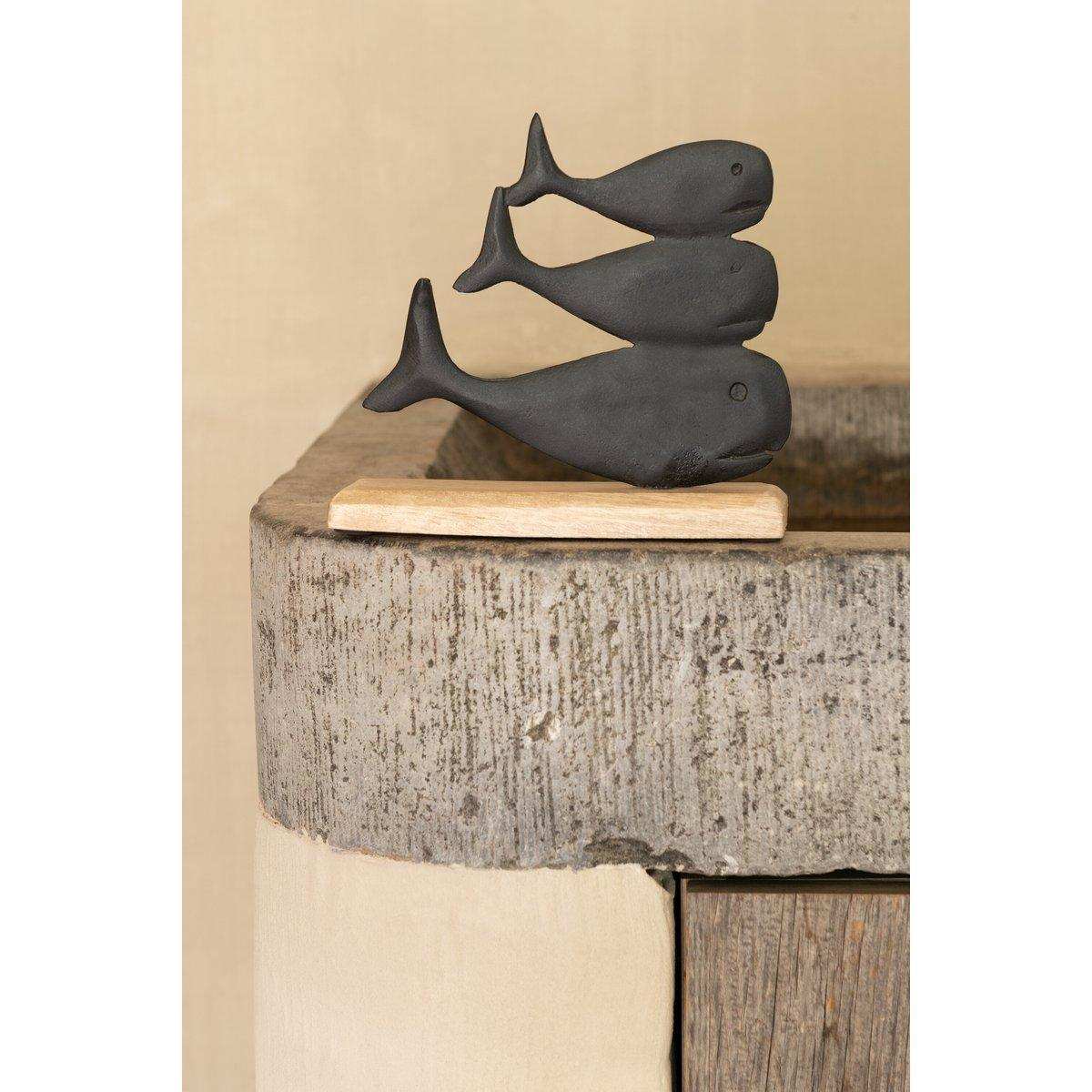 J-Line Dekoration Whale On Foot – Aluminium – Schwarz – klein - HomeDesign Knaus