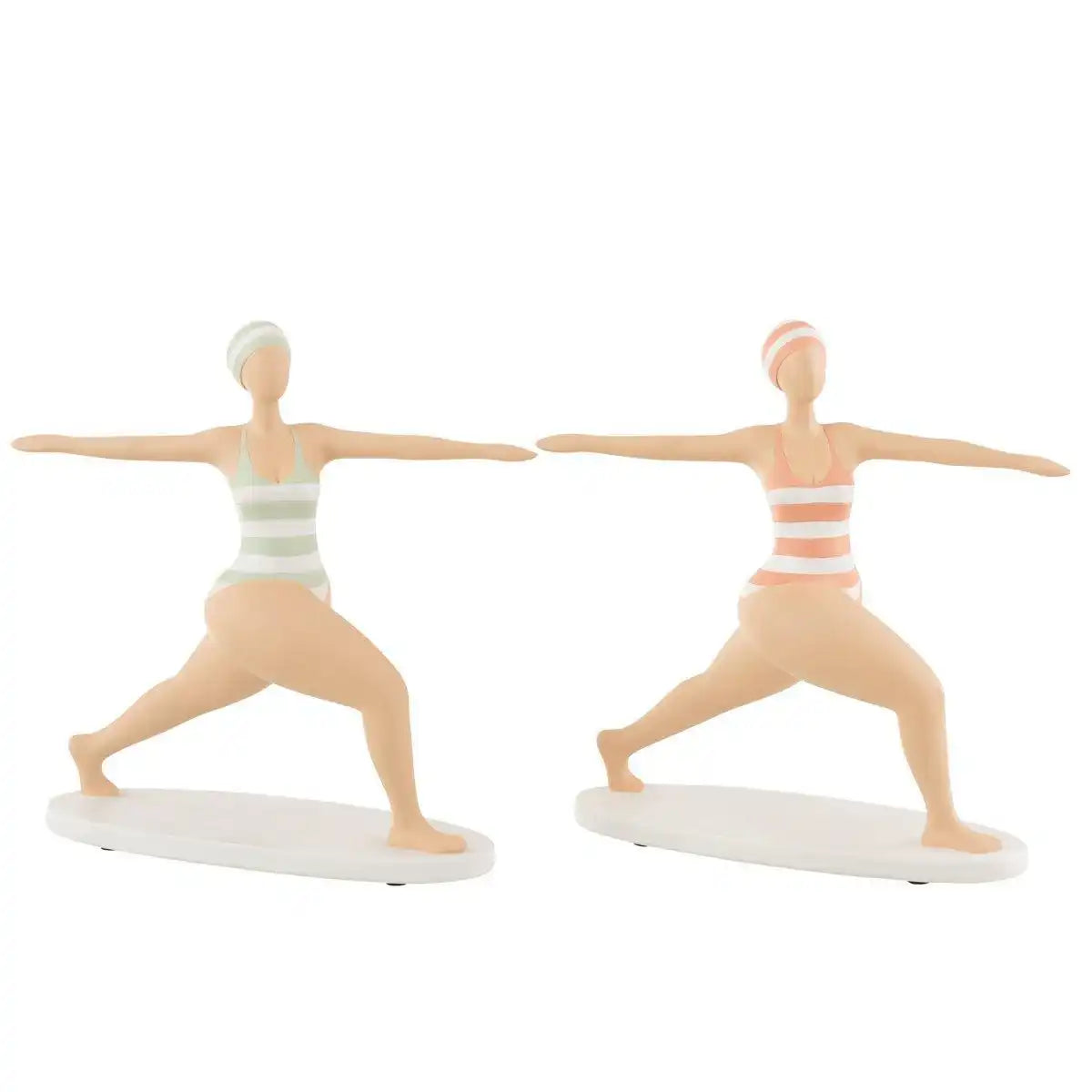 J-Line Dekoration Woman Yoga Stretch - Polyresin - Grün - HomeDesign Knaus