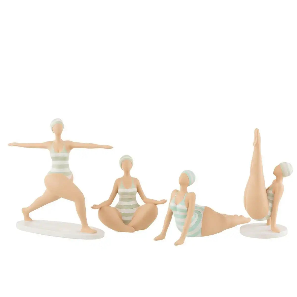 J-Line Dekoration Woman Yoga Stretch - Polyresin - Grün - HomeDesign Knaus