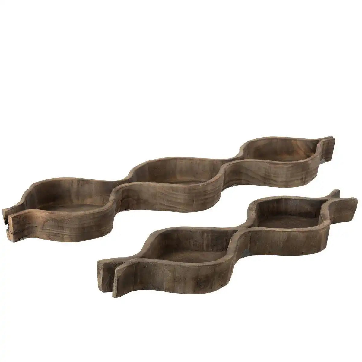 J-Line Dekorationstablett 3 Fächer – Holz – Natur - HomeDesign Knaus