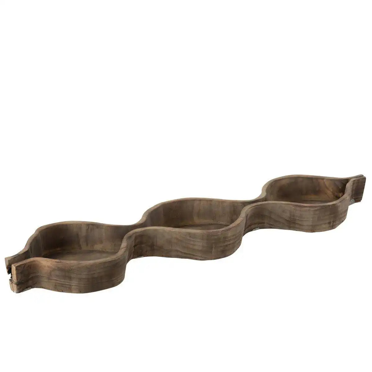 J-Line Dekorationstablett 3 Fächer – Holz – Natur - HomeDesign Knaus