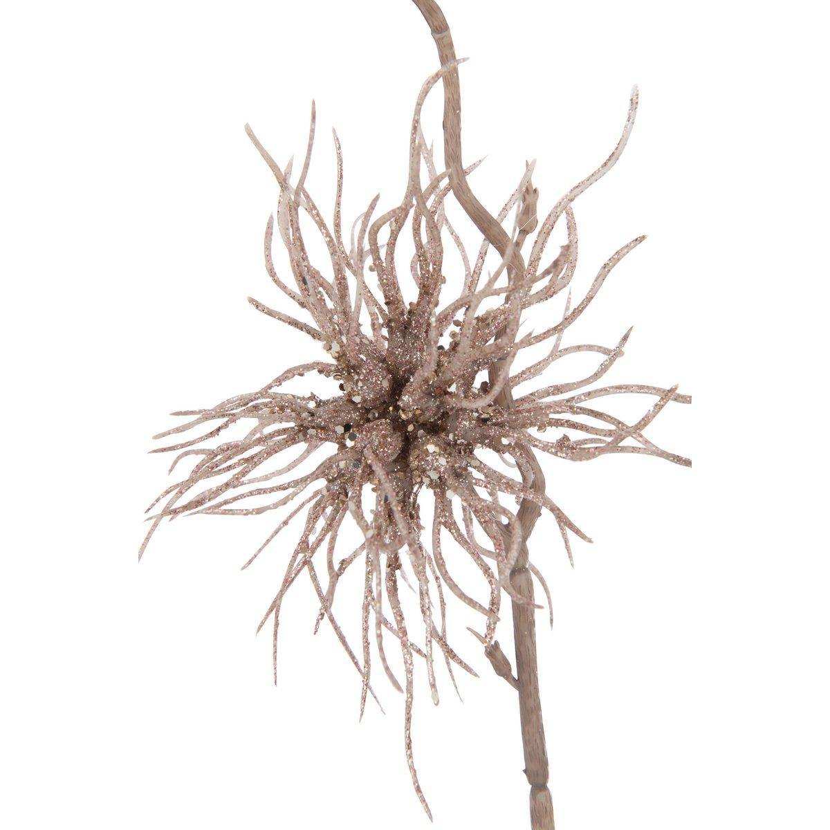 J-Line Dekorationszweig Seeigel 3 Blumen – Kunststoff – Rosa – - HomeDesign Knaus