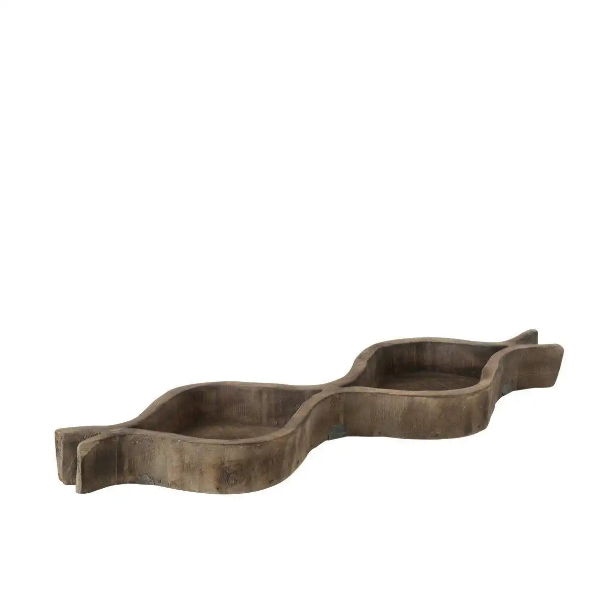 J-Line Dekoschale 2 Fächer – Holz – Natur - HomeDesign Knaus