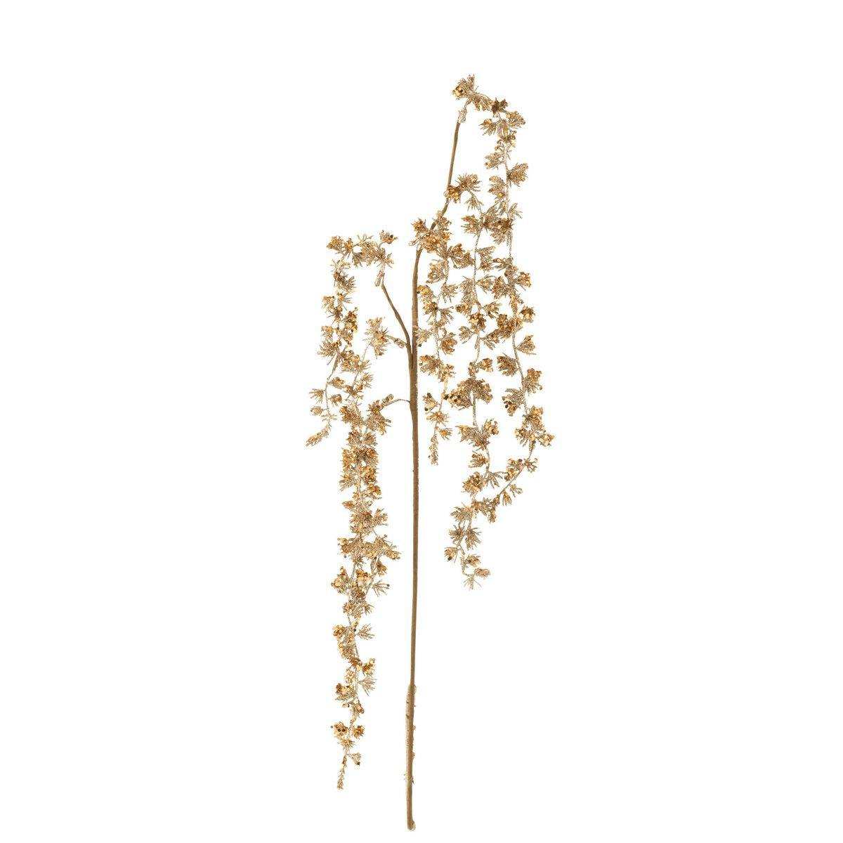 J-Line Dekozweig - Kunststoff - Braun/Gold - - HomeDesign Knaus