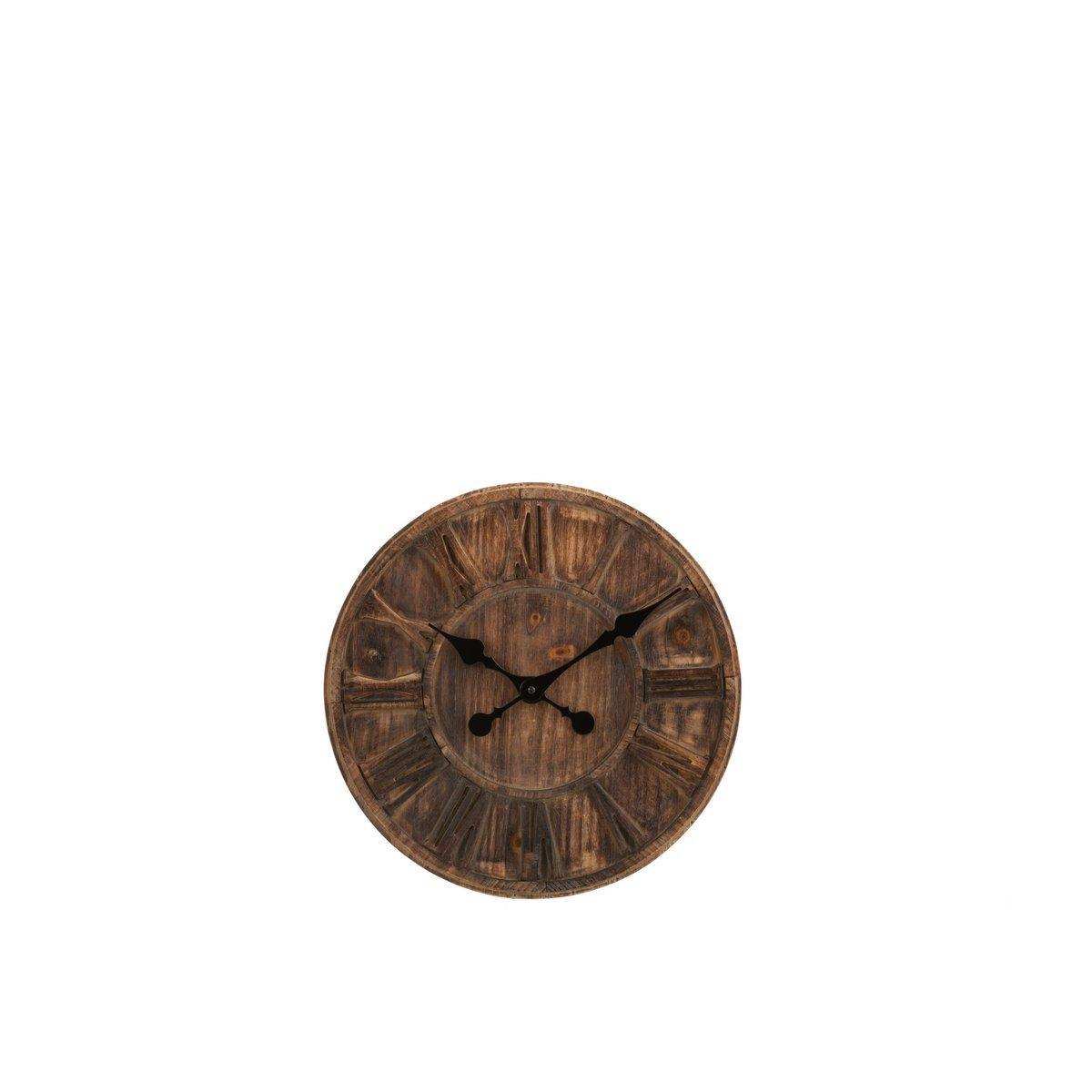 J-Line Disc römische Ziffernuhr – Holz – braun Ø 40 cm - HomeDesign Knaus