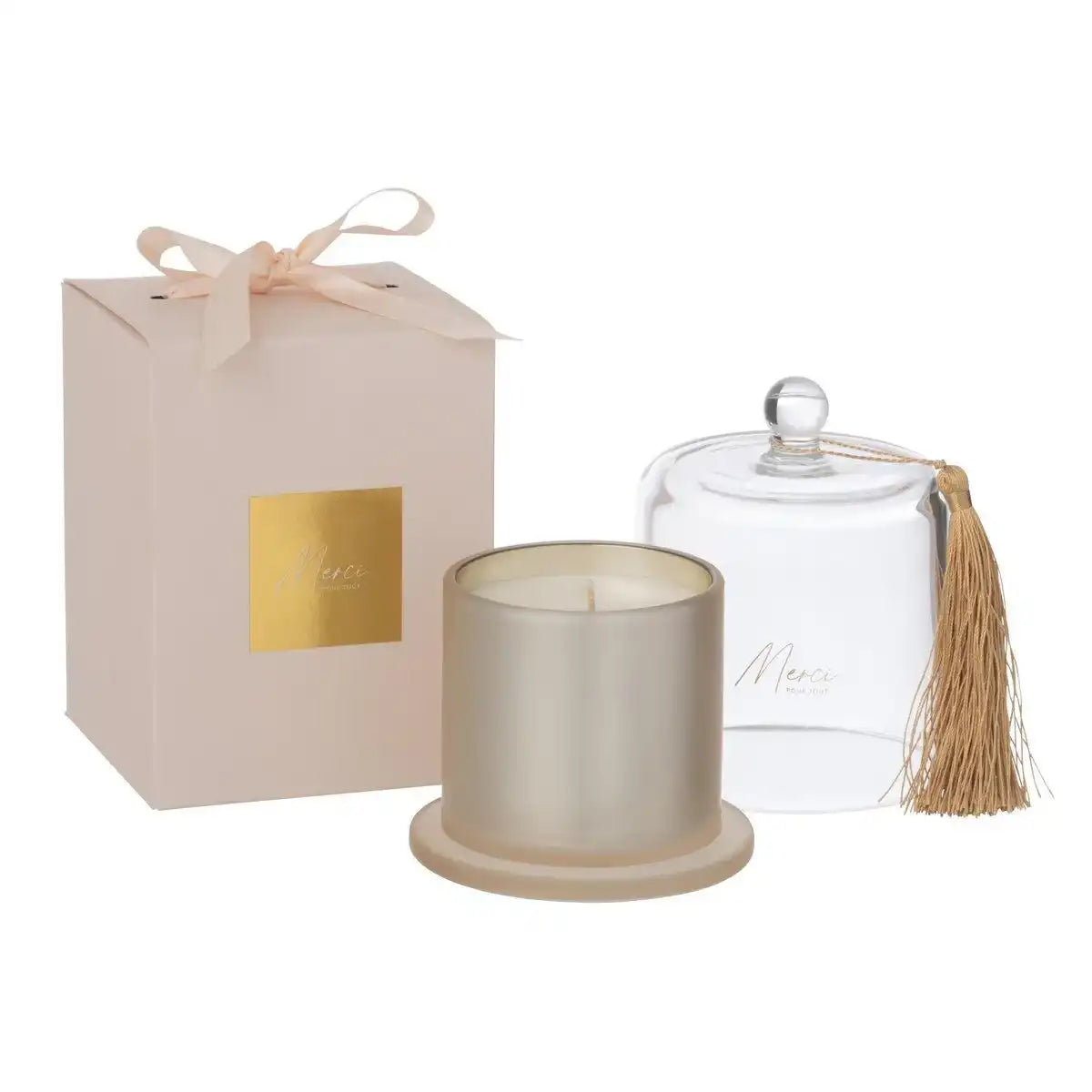 J-Line Duftkerze Bell Merci Beige, groß, 45 Stunden - HomeDesign Knaus