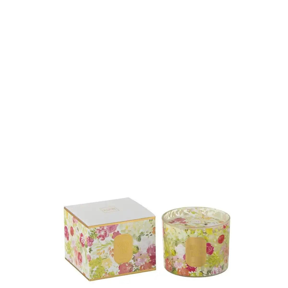 J-Line Duftkerze Happiness Blooms Mimosa&Rose – weiß – S – 30U - HomeDesign Knaus