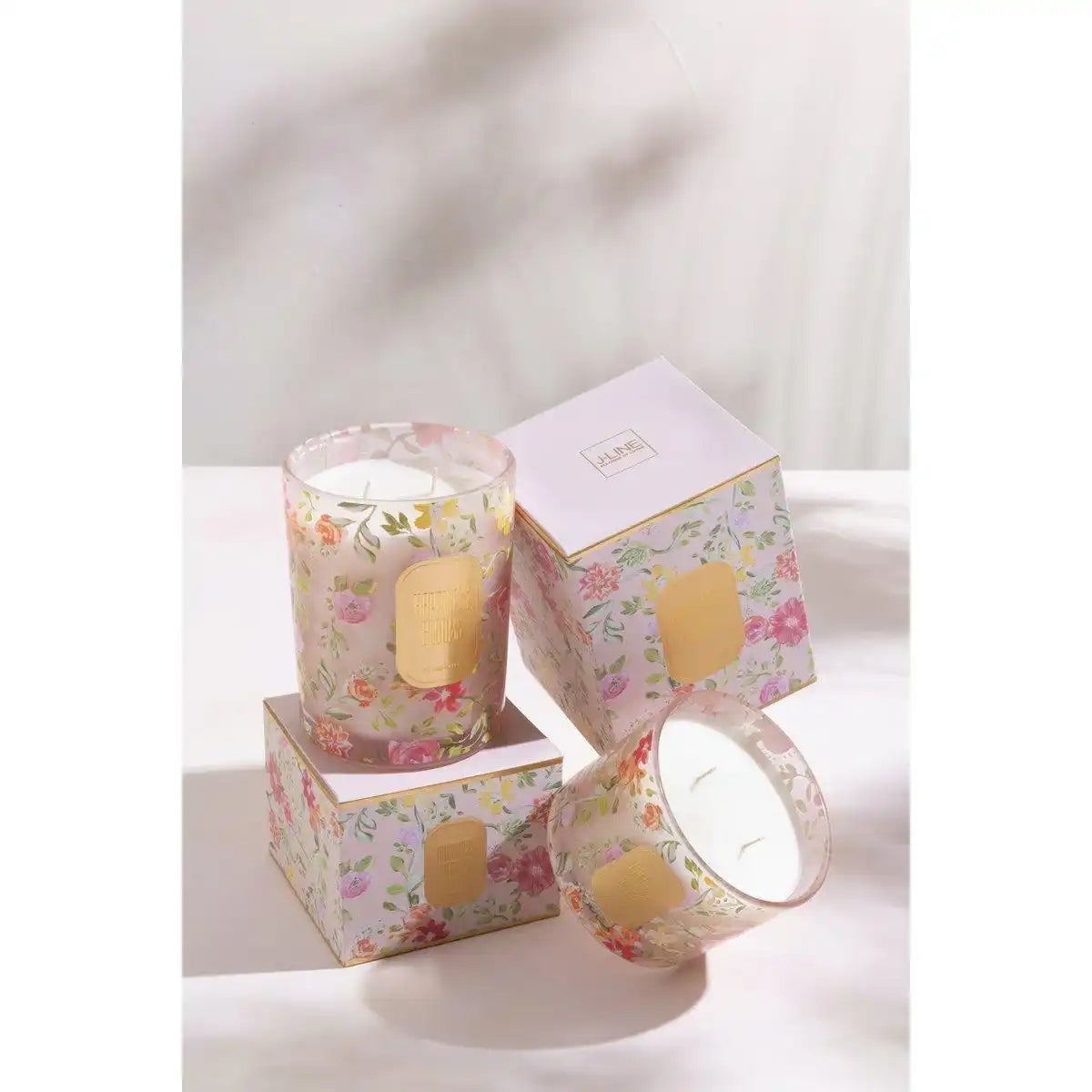 J-Line Duftkerze Happiness Blooms - Rain Reef - rosa - S - 30U - HomeDesign Knaus