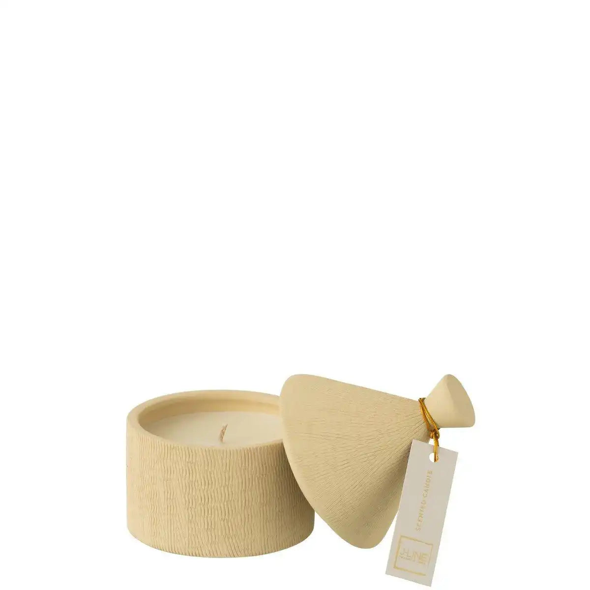 J-Line Duftkerze – Keramik – Pot Coconut Beach – Beige – 40U - HomeDesign Knaus