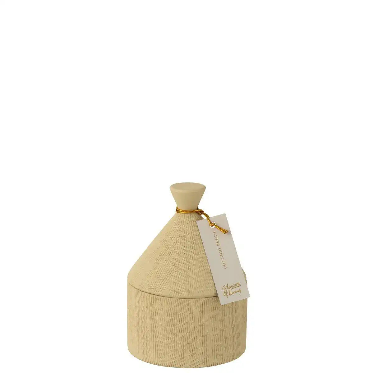 J-Line Duftkerze – Keramik – Pot Coconut Beach – Beige – 40U - HomeDesign Knaus
