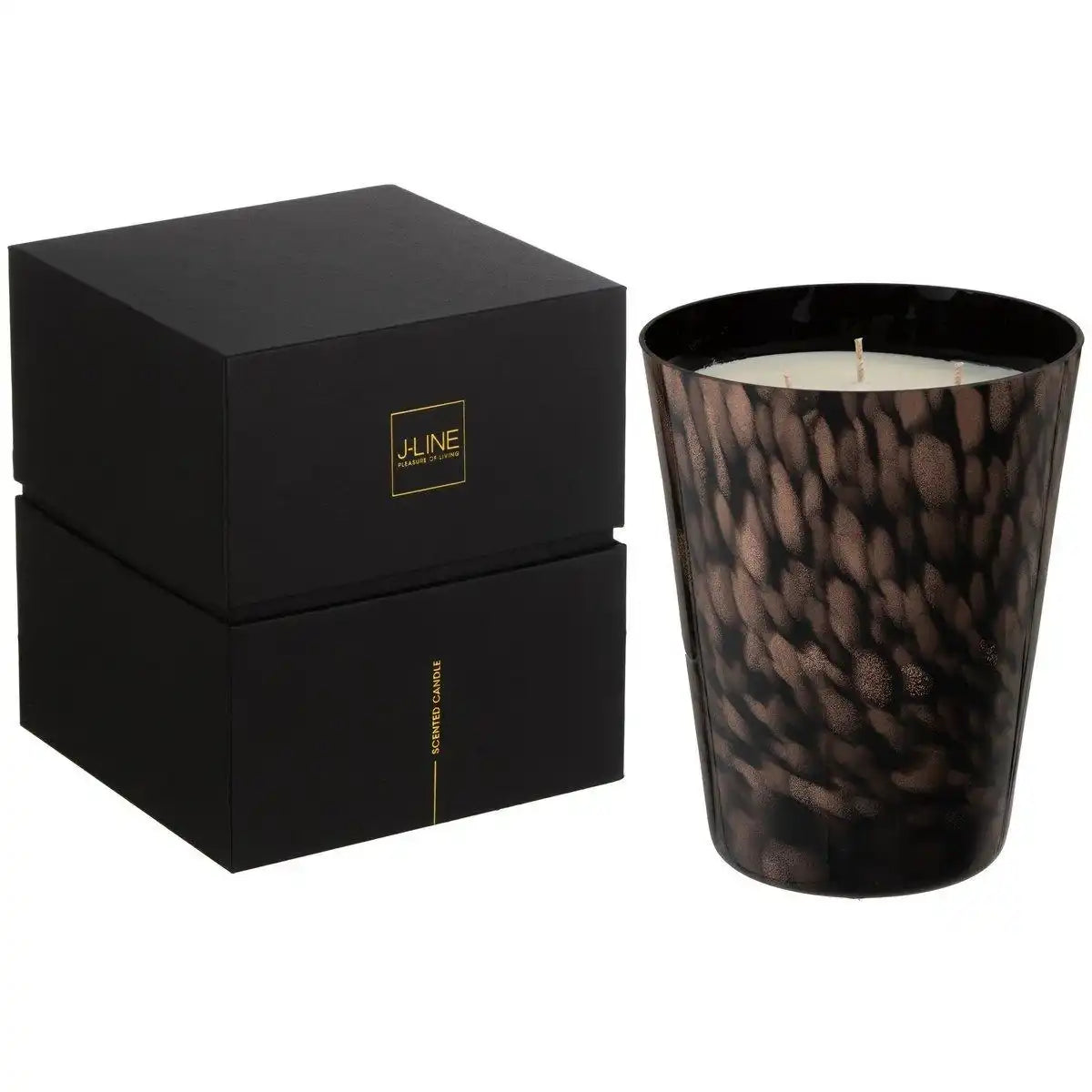 J-Line Duftkerze Noa Sandelholz Schwarz/Gold Groß - HomeDesign Knaus