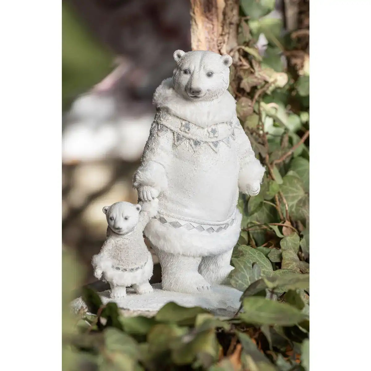 J-Line Eisbär+Bear Hand In Hand Poly Weiß/Grau - HomeDesign Knaus