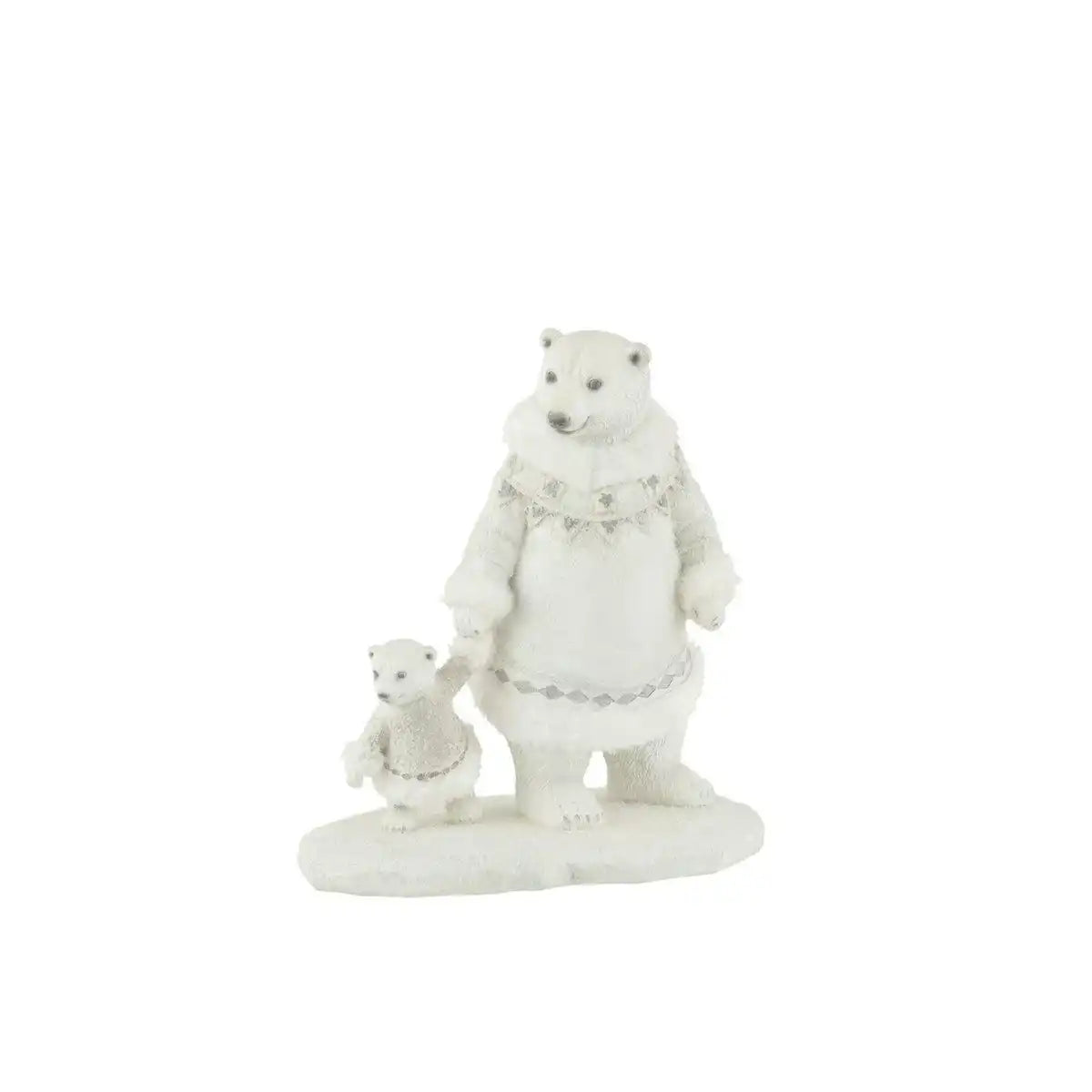 J-Line Eisbär+Bear Hand In Hand Poly Weiß/Grau - HomeDesign Knaus