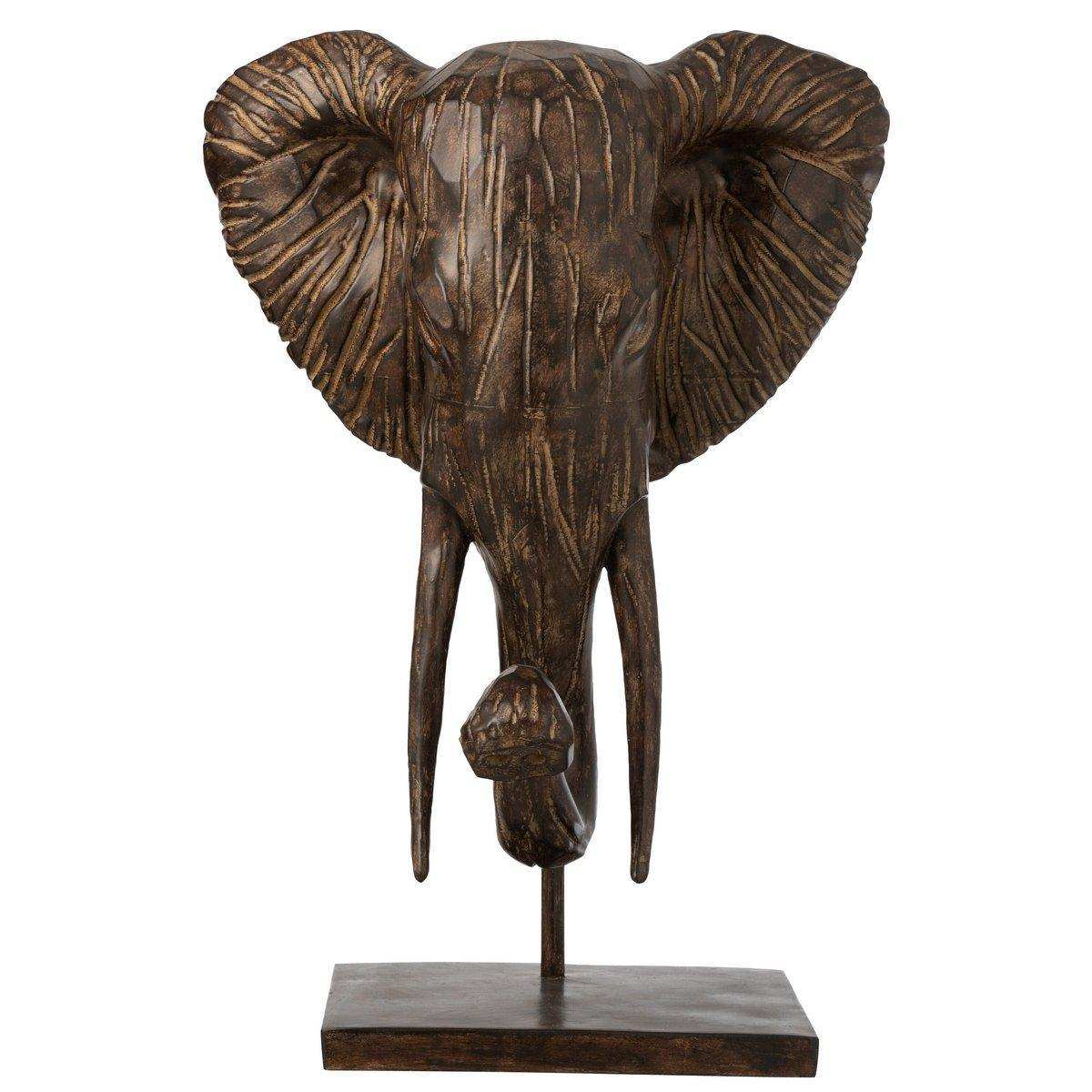J-Line Elefant auf Fuß Poly Braun - HomeDesign Knaus
