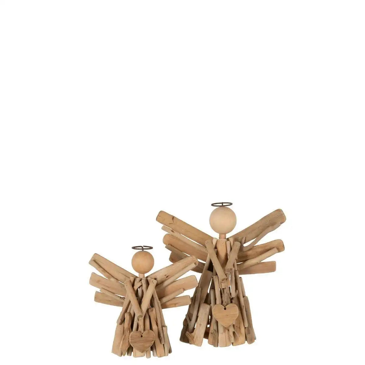 J-Line Engel+Herz Zweige Holz Natur Groß - HomeDesign Knaus