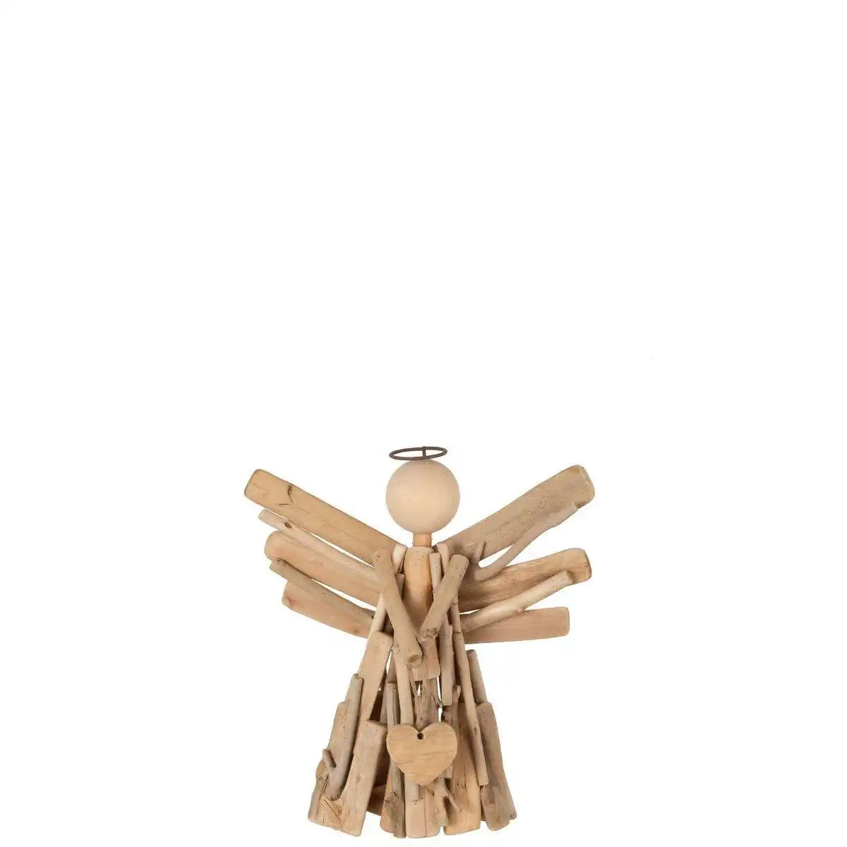 J-Line Engel+Herz Zweige Holz Natur Groß - HomeDesign Knaus